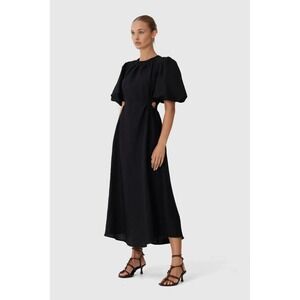 C/MEO Collective Now And Forever Dress in Black‎ Midi Women's Size 4 US
